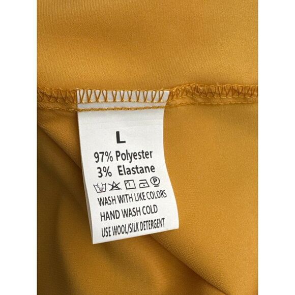 UUG Women Yellow Satin Draped Tie Back Cut-Out Blouse Size L - Picture 8 of 8